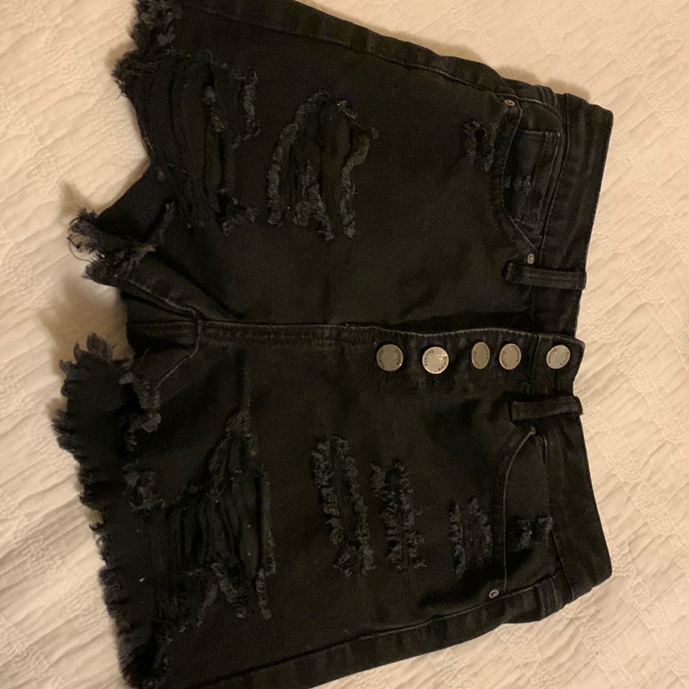 Short black shorts, 100% cotton